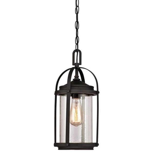 Westinghouse One-Light Outdoor Pendant Grandview ORB Clr Seeded Gls 6339400